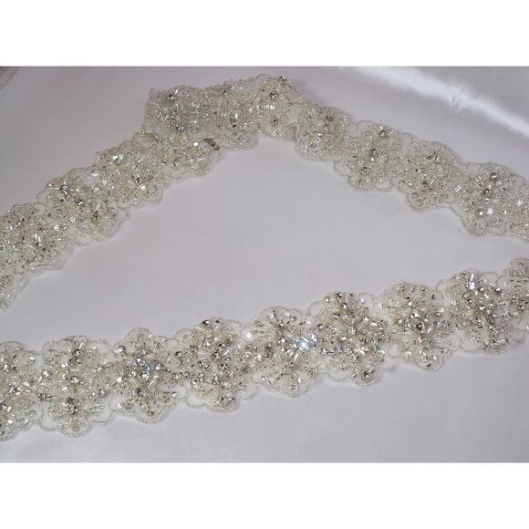 Rhinestone bridal belt, beaded wedding belt sash rhinestone crystal bridal belt - Picture 3 of 6